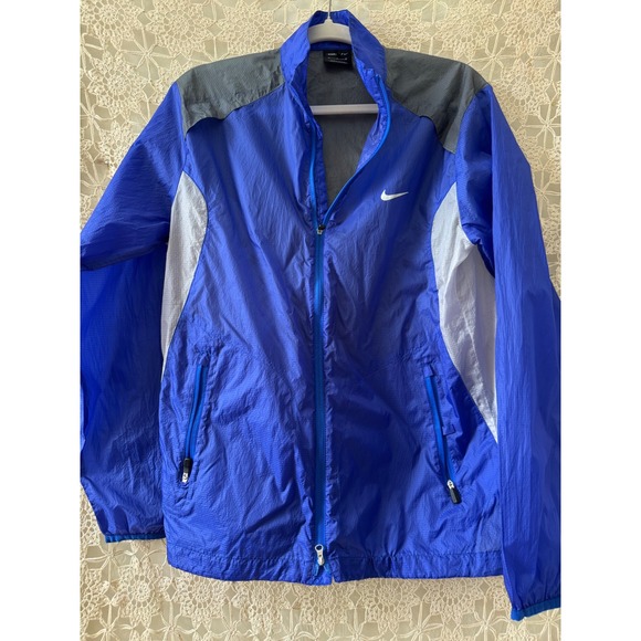 Nike‎ Golf Windbreaker Jacket Full Zip Lightweight Blue Gray Mens Sz M - Picture 1 of 7